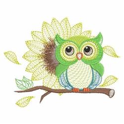 detailed spring owl machine embroidery pattern - Spring Owl for decorative pillow covers