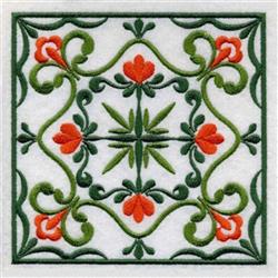 Spring Quilt Block - 4x4 block detailed embroidery design for decorative pillow covers