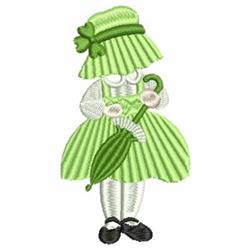 St Patrick Sunbonnet - 4x4 sunbonnet beginner-friendly embroidery design for kitchen tea towels