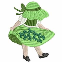 St Patrick Sunbonnet - 4x4 sunbonnet detailed embroidery design for cute baby onesies