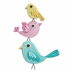beginner-friendly bird machine embroidery pattern - Stacked Animals for Kids Clothing