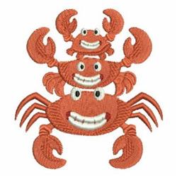 Stacked Crabs - 4x4 crab detailed machine embroidery design for reusable tote bags
