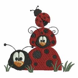 ladybug detailed machine embroidery - Stacked Ladybugs perfect for cute baby onesies
