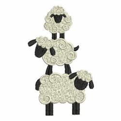 sheep detailed machine embroidery - Stacked Sheep perfect for kitchen tea towels