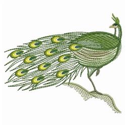 Standing Peacock - 4x4 bird beginner-friendly embroidery design for decorative pillow covers