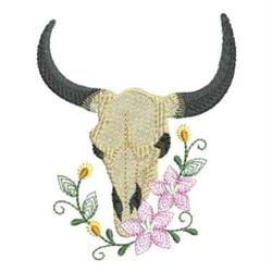 Steer Skull - 4x4 skull beginner-friendly embroidery design for Holiday Decor