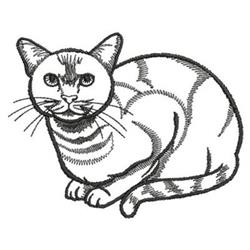 kitten beginner-friendly machine embroidery - Stripped Cat for decorative pillow covers