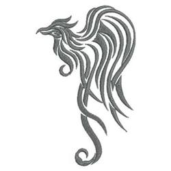 Stylized bird in modern style with flowing grey lines and elegant curves, perfect for home decor.