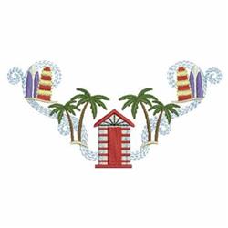 Summer Beach Corner - 4x4 corner beginner-friendly embroidery design for Beach Towels
