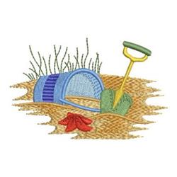 beach detailed machine embroidery - Summer Beach Fun perfect for Beach Blankets