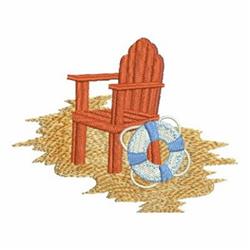 Summer Beach Fun - 4x4 beach detailed embroidery design for decorative pillow covers