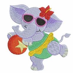 Summer Elephant - 4x4 elephant detailed machine embroidery design for cute baby onesies
