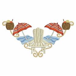beginner-friendly summer corner machine embroidery pattern - Summer Fun Corner for kitchen tea towels