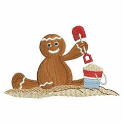 beginner-friendly summer gingerbread man machine embroidery pattern - Summer Gingerbread for Kids Sun Hats