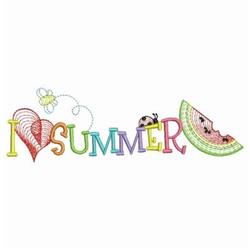 Summer Loving - 5x7 heart beginner-friendly embroidery design for kitchen aprons
