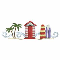 beginner-friendly summer border machine embroidery pattern - Summer Surf Border for kitchen aprons