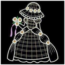 detailed bride machine embroidery pattern - Sunbonnet Bride perfect for Wedding Gifts