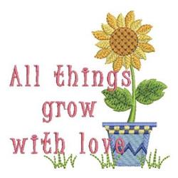 Sunflower Pot - 4x4 sunflower detailed machine embroidery design for cute baby onesies
