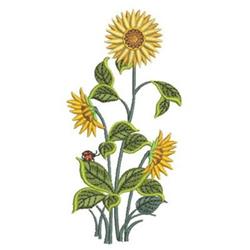 detailed summer sunflower machine embroidery pattern - Sunflowers for reusable tote bags