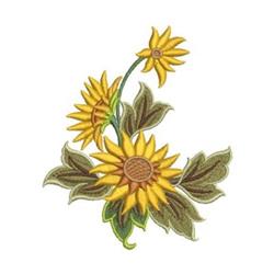 detailed summer sunflower machine embroidery pattern - Sunflowers for decorative pillow covers
