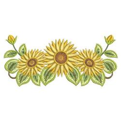 Sunflowers - 4x4 sunflower detailed embroidery design for decorative pillow covers