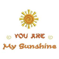 Bright yellow sun graphic with playful rays above the text 'YOU ARE My Sunshine' in vibrant orange and yellow.