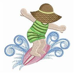 detailed summer surfing machine embroidery pattern - Surfing perfect for Beach Towels