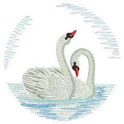 pair detailed machine digital embroidery - Swan Pair perfect for patchwork quilt blocks