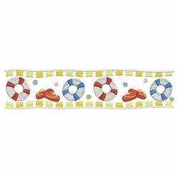 Swim Ring Border - 5x7 border detailed machine embroidery design for kitchen tea towels