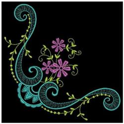 beginner-friendly leaf machine embroidery pattern - Swirly Corner for festive table runners