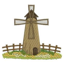 windmill detailed machine digital embroidery - Tall Windmill perfect for kitchen aprons