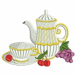 fruit detailed machine digital embroidery - Tea And Fruit perfect for kitchen aprons