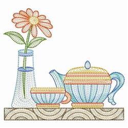 Tea Pot - 4x4 pot detailed machine embroidery design perfect for Table Linens