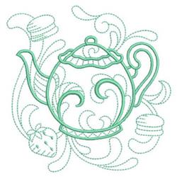 beginner-friendly pot machine embroidery pattern - Tea Pot perfect for kitchen aprons