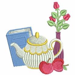 Tea & Roses - 4x4 rose detailed machine embroidery design perfect for Table Linens