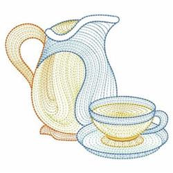 beginner-friendly service machine embroidery pattern - Tea Service for kitchen tea towels