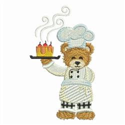 bear detailed machine embroidery - Teddy Bear Chef perfect for decorative pillow covers