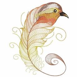 bird beginner-friendly machine embroidery - Textured Robin Feather for patchwork quilt blocks