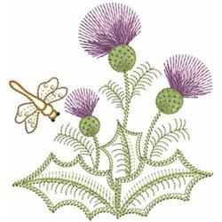 beginner-friendly delight machine embroidery pattern - Thistle Delight for Table Settings