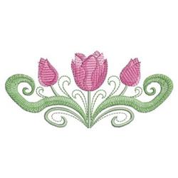 Three Tulips - 4x4 tulip beginner-friendly embroidery design for kitchen tea towels
