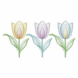 Three Tulips - 4x4 tulip quick stitch embroidery design for Childrens Clothing