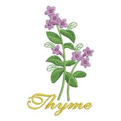 Thyme Herbs - 4x4 leaf beginner-friendly embroidery design for kitchen tea towels