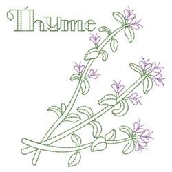 Thyme Outline - 4x4 leaf beginner-friendly embroidery design for kitchen tea towels