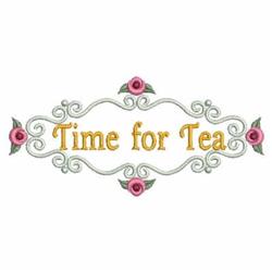 beginner-friendly rose machine embroidery pattern - Time For Tea 2 for festive table runners
