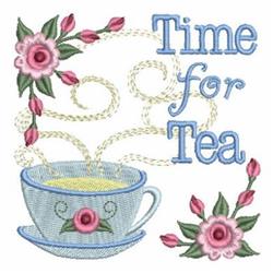 tea detailed machine digital embroidery - Time For Tea perfect for cute baby onesies