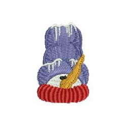 quick stitch winter snowman machine embroidery pattern - Tobaggan Snowman for Holiday Cards
