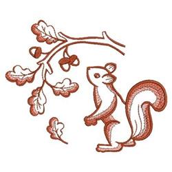 Toile Fall Squirrel - 4x4 squirrel beginner-friendly embroidery design for Baby Blankets