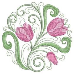 tulip detailed machine embroidery - Tulip Circle perfect for patchwork quilt blocks