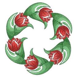 tulip detailed machine embroidery - Tulip Circle perfect for patchwork quilt blocks