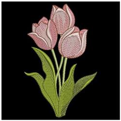 tulip detailed machine digital embroidery - Tulips perfect for kitchen tea towels